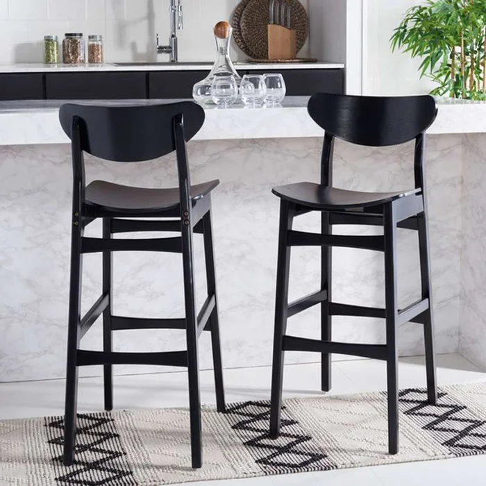 Safavieh – Thaxton Bar Stool – Black (Set of 2) – BST1500B-SET2