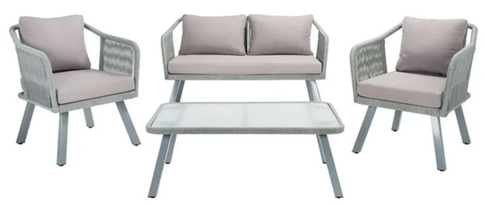 Safavieh – Torsla 4Pc Rope Living Set – Grey – Grey – PAT7520C