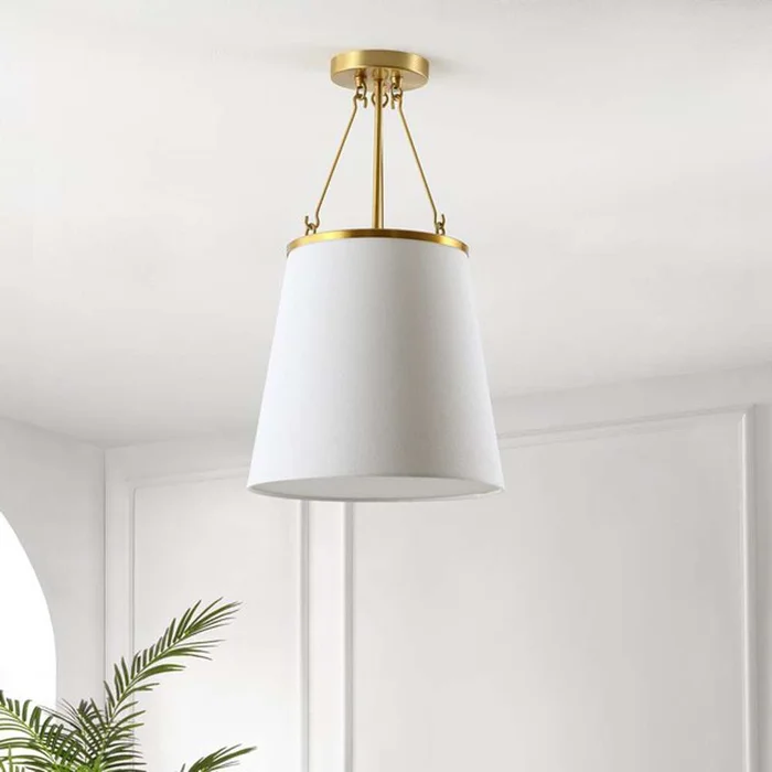 Safavieh – Valor 12 Inch Pendant – Gold – White – PND4133A