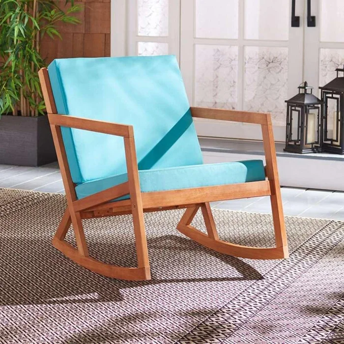 Safavieh – Vernon Rocking Chair – Natural – Aqua – PAT7013Q
