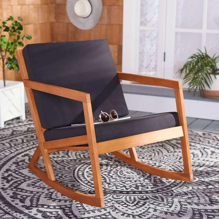 Safavieh – Vernon Rocking Chair – Natural – Black – PAT7013X