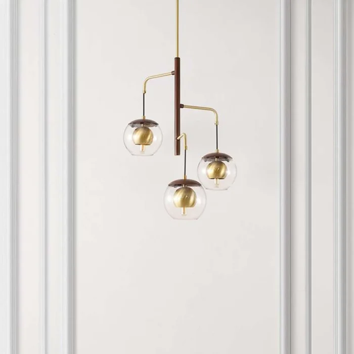 Safavieh – Vylora 3 Lt 26in Pendant – Dark Walnut – Brass – PND4185A