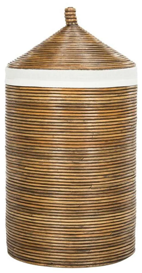 Safavieh – Wellington Laundry Basket – White – Honey Dark Brown – HAC6501C