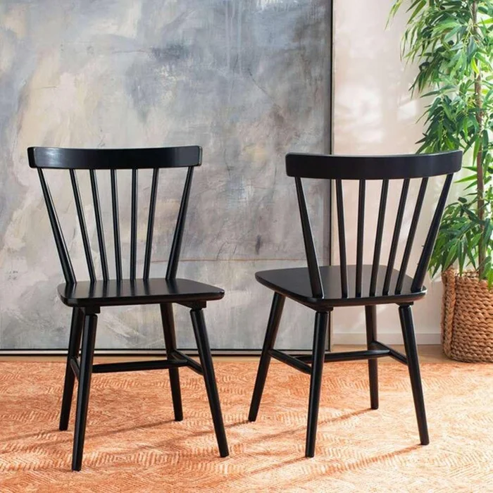 Safavieh – Winona Spindle Dining Chair – Black (Set of 2) – DCH8500A-SET2