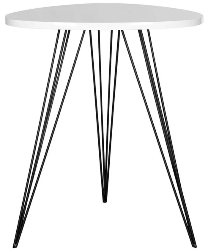 Safavieh – Wolcott Side Table – White – Black – FOX4207A