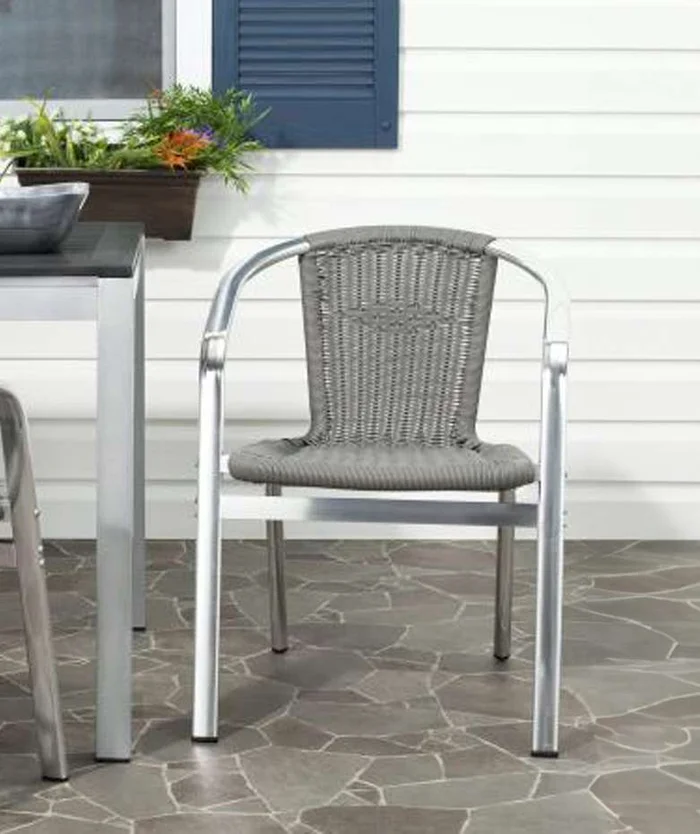 Safavieh – Wrangell Stackable Arm Chair – Grey (Set of 2) – FOX5207C-SET2