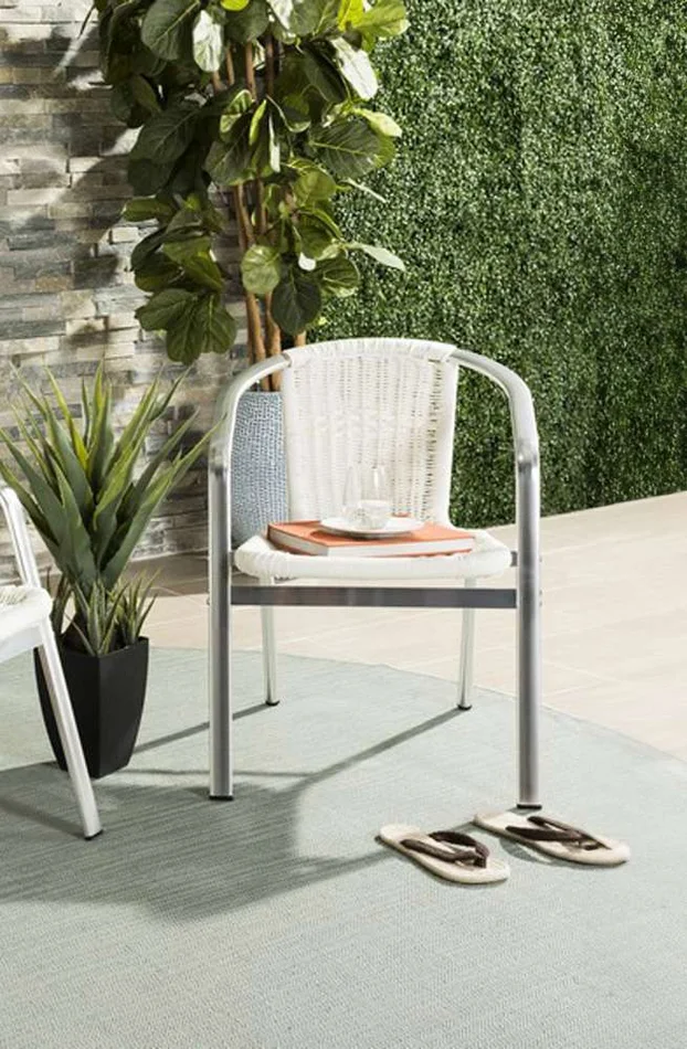 Safavieh – Wrangell Stackable Arm Chair – White (Set of 2) – FOX5207D-SET2