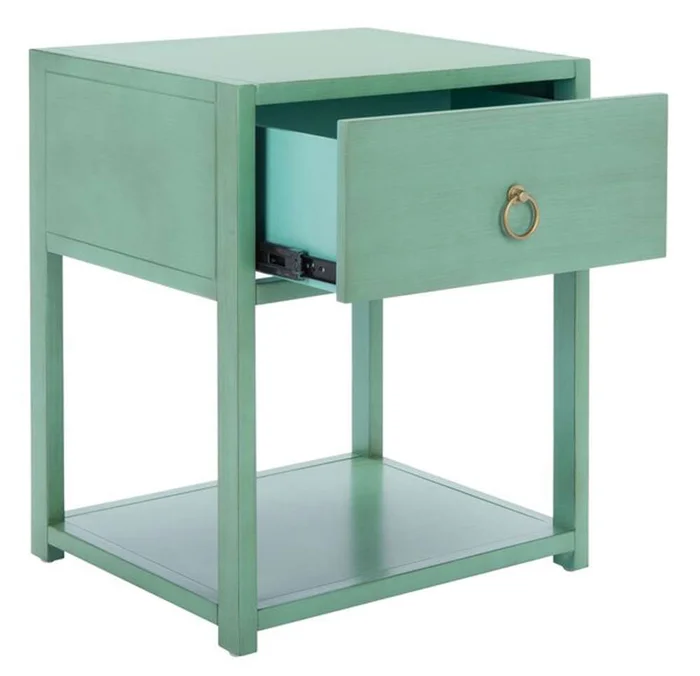 Safavieh – Yudi 1 Drw 1 Shelf Nightstand – Turquoise – NST9201C