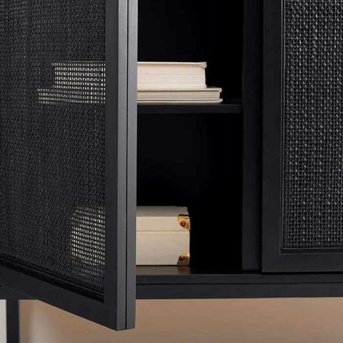 Safavieh – Zadie 2 Shelf Rattan Sideboard – Black – MED5010E