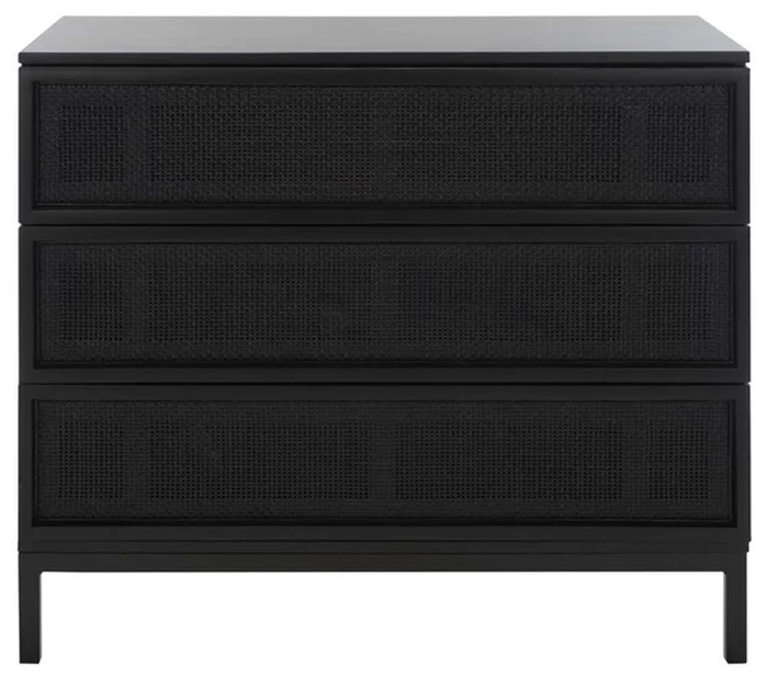 Safavieh – Zadie 3 Drawer Rattan Chest – Black – CHS5004E