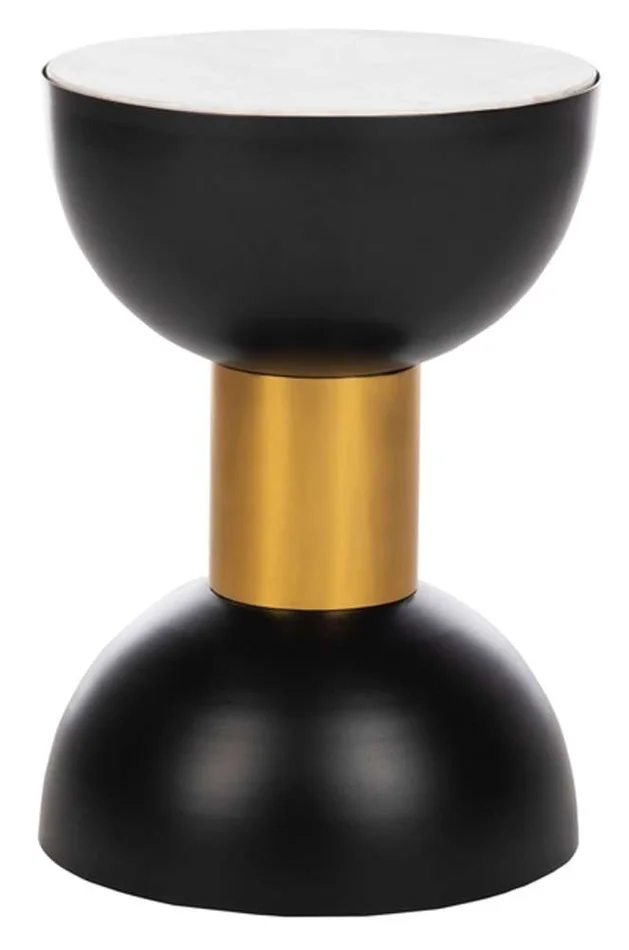 Safavieh – Zephyr Round Accent Table – White – Black – ACC3212A