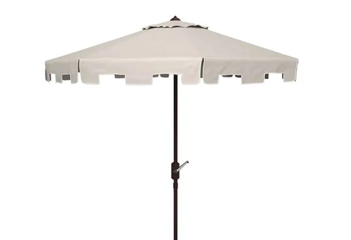 Safavieh – Zimmerman 11Ft Market Umbrella – Beige – White – PAT8100C