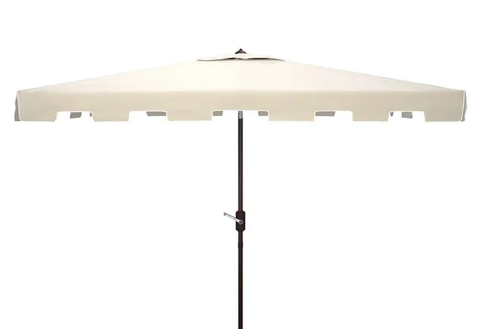 Safavieh – Zimmerman 6.5X10 Rect Umbrella – Beige – White – PAT8300C