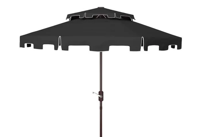 Safavieh – Zimmerman 9Ft Double Top Umbrella – Black – White – PAT8200H