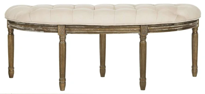 Safavieh Abilene Tufted Rustic Semi Circle Bench – Beige