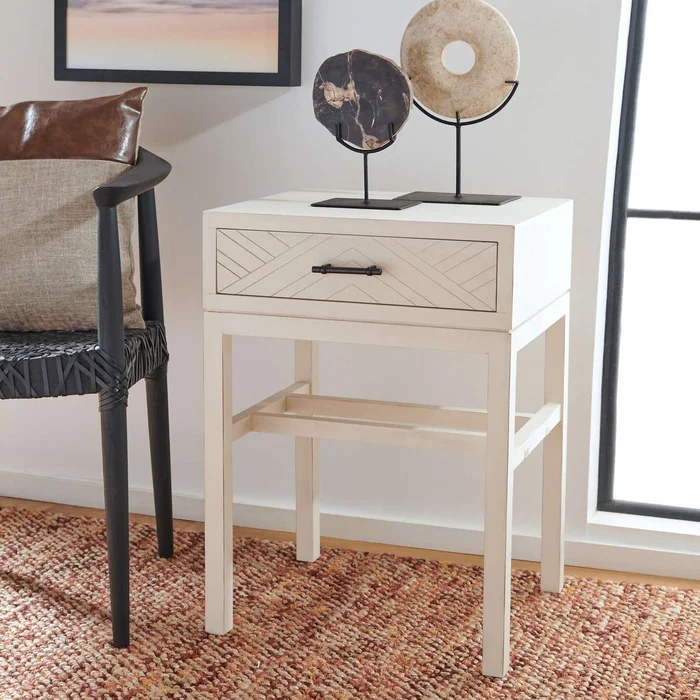 Safavieh Ajana 1 Drawer Accent Table – Distressed White