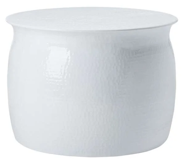 Safavieh Aztec Hammered Metal Table Stool – White