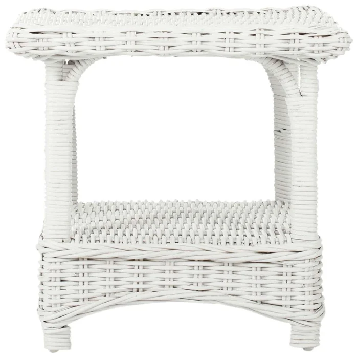 Safavieh Bowen Rattan Side Table – White