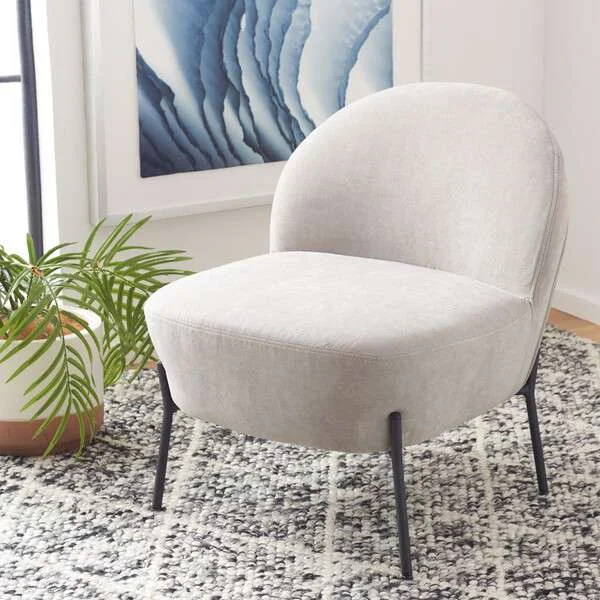 Safavieh Brax Petite Slipper Chair – Light Gray