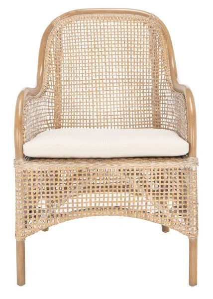 Safavieh Charlie Rattan Accent Chair W/ Cushion – Grey,White,W,,White