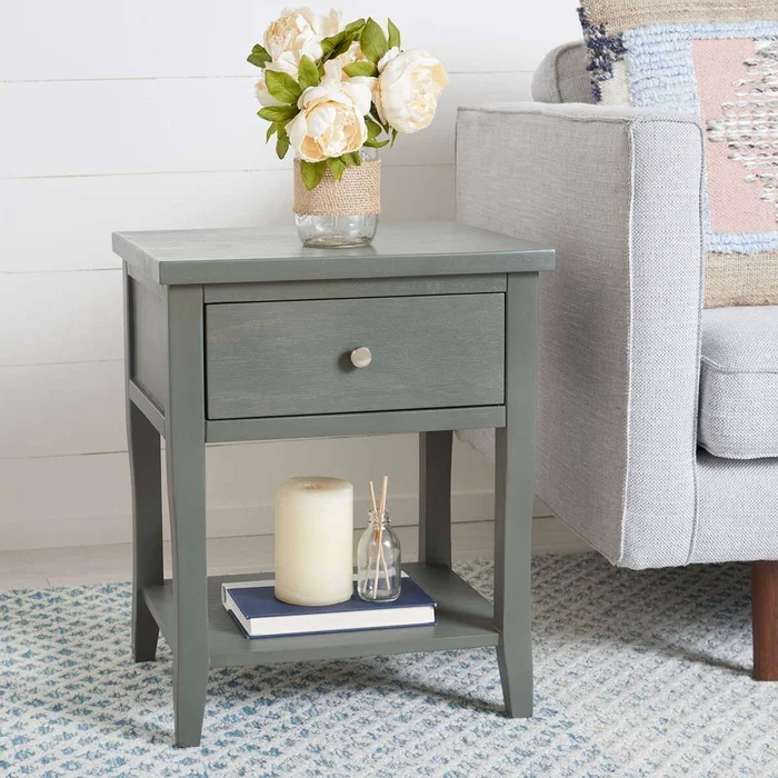 Safavieh Coby Nightstand With Storage Drawer – Ash Gray