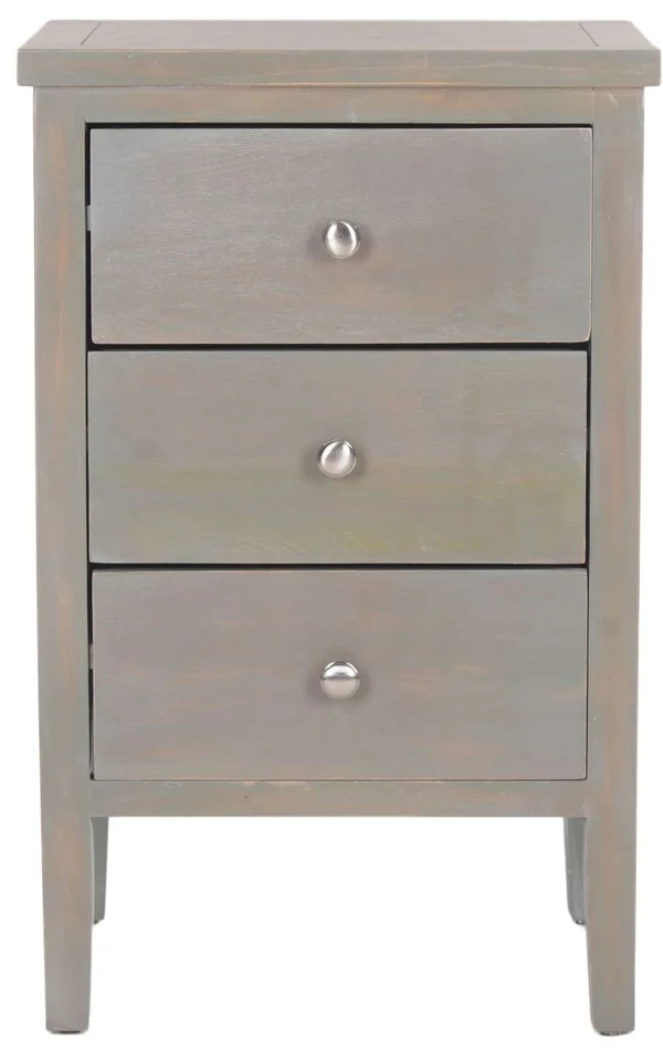 Safavieh Deniz Nightstand With Storage Drawers – Ash Gray
