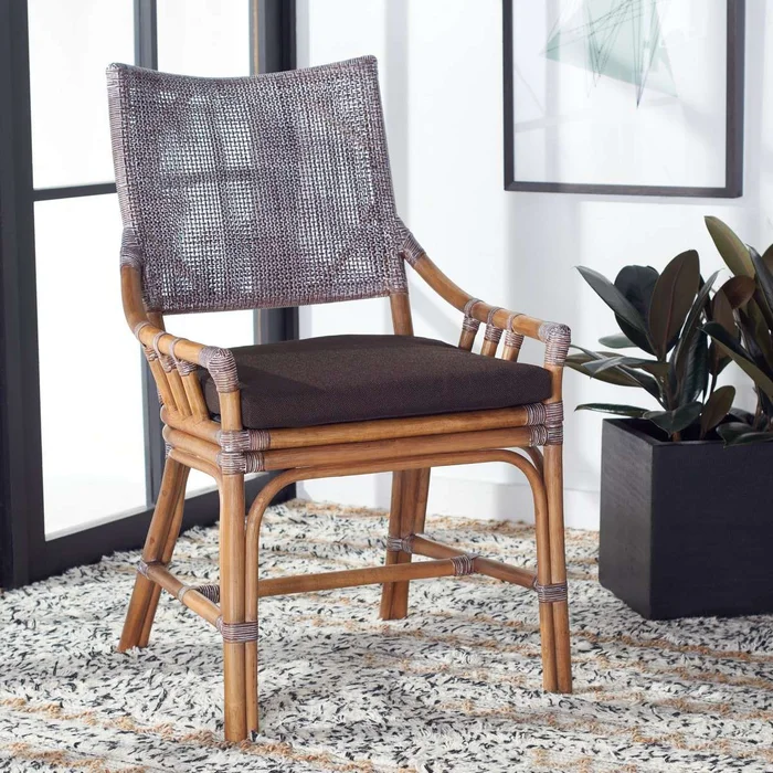 Safavieh Donatella Rattan Chair – Brown White Wash
