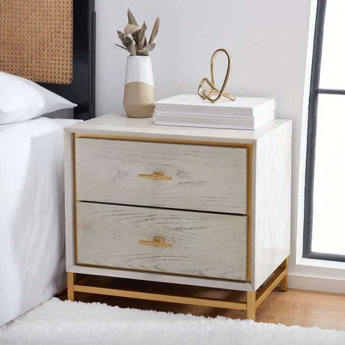 Safavieh Fenno 2 Drawer Nightstand – White Washed