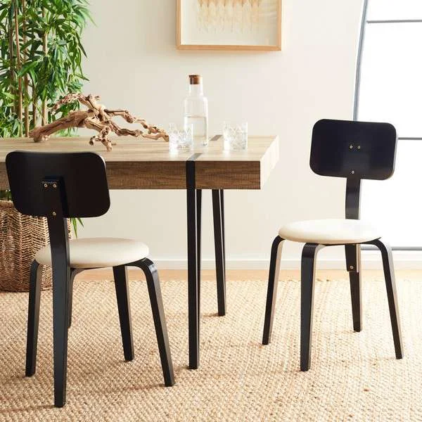 Safavieh Jo Upholstered Stackable Dining Chair Set Of 2 – Black