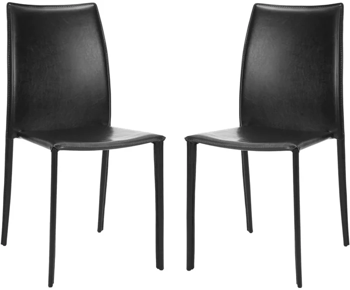 Safavieh Kdark Greyin 19”H Stacking Side Chair (Set Of 2) – Black