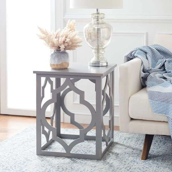 Safavieh Milo Trellis Gold Leaf End Table – Taupe