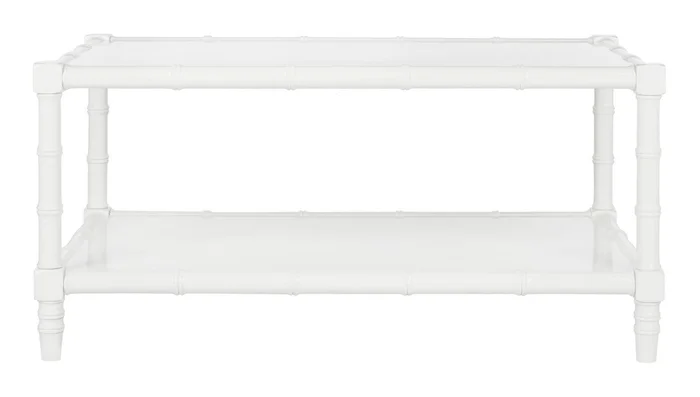 Safavieh Noam Modern Coastal Bamboo Coffee Table – White