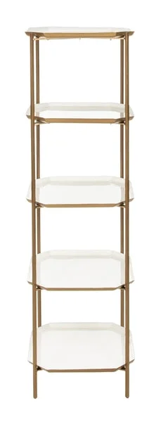 Safavieh Sylvie 5 Tier Etagere – White,Brass