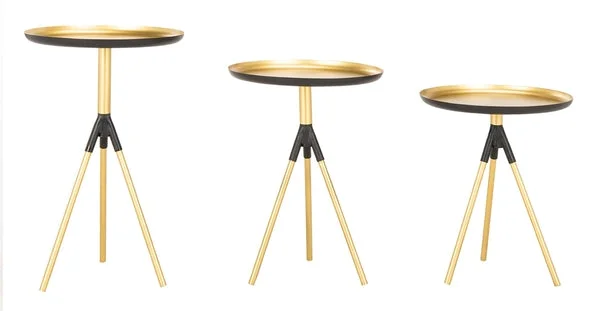 Safavieh Talon Metal Side Table Set Of 3 – Gold,Black