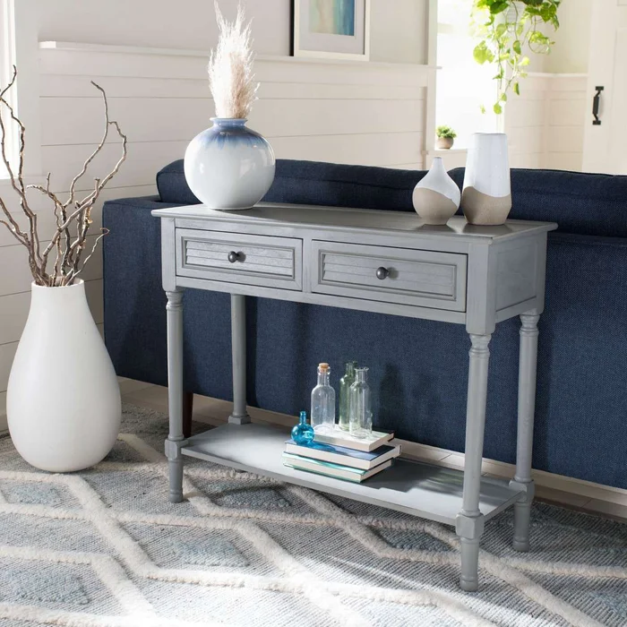 Safavieh Tate 2Drw Console Table – Distressed Gray