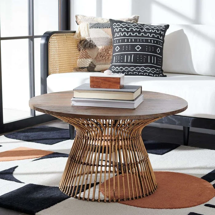Safavieh Whent Round Coffee Table – Honey Brown Wash