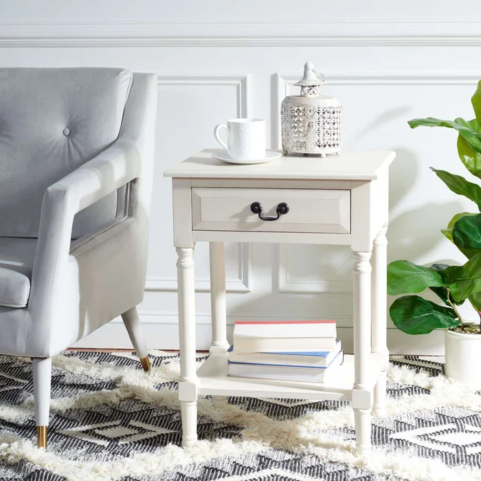 Safavieh Whitney 1 Drawer Accent Table – Distressed White