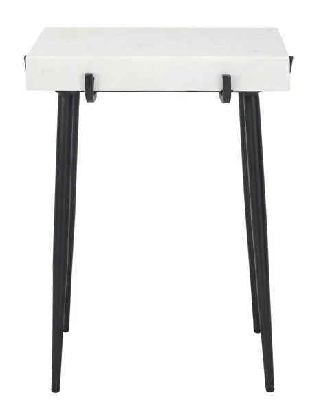 Safavieh Yuki Stone Top Accent Table – White,,Black