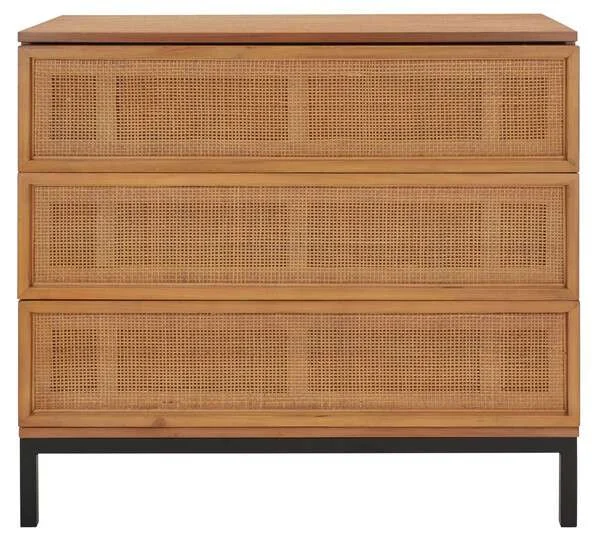 Safavieh Zadie 3 Drawer Rattan Chest – Natural With Natural Rattan