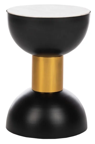 Safavieh Zephyr Round Accent Table – White,,Black,Gold