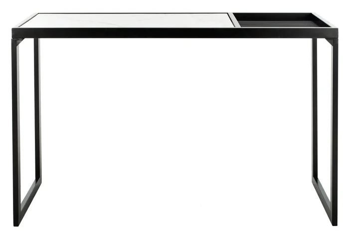 Safavieh Zuri Console Table – White,,Veneer,Matte,Black,Tube
