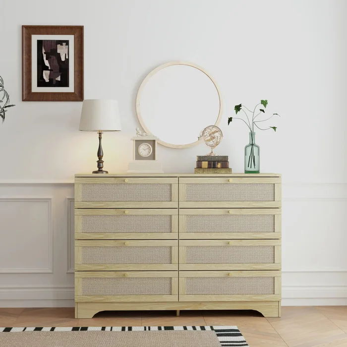 Sage & Stone 8 Drawer Dresser Natural Rattan