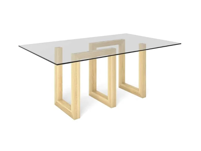 Saloom Furniture – Serpent Glass Dining Table 44 x 72 x 29 in Natural – GCFS-4472-SER-Natural-G