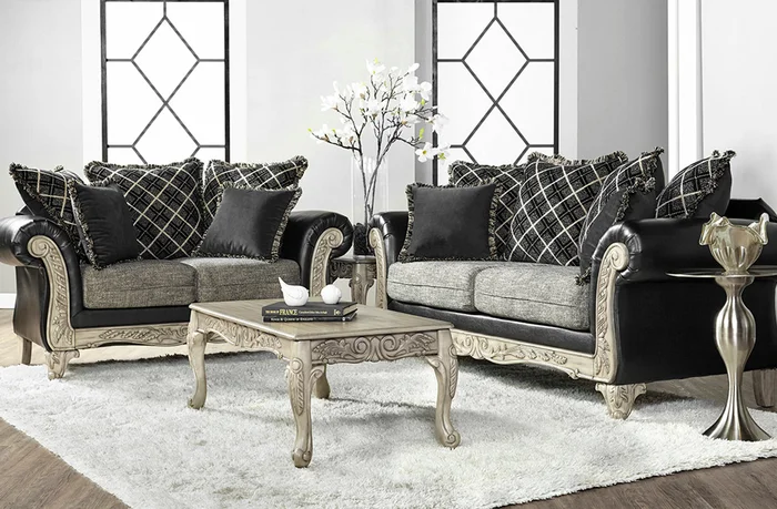 San Marino Ebony Traditional Sofa and Loveseat