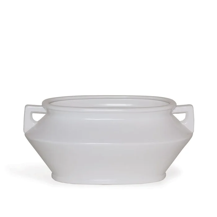 Santorini White Oval Planter