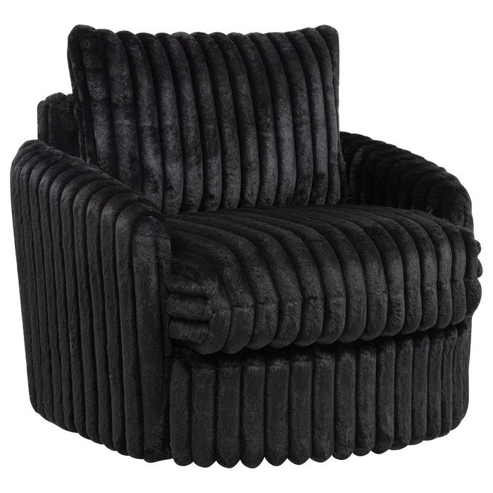 Sarco Corduroy Upholstered Swivel Accent Arm Chair Black