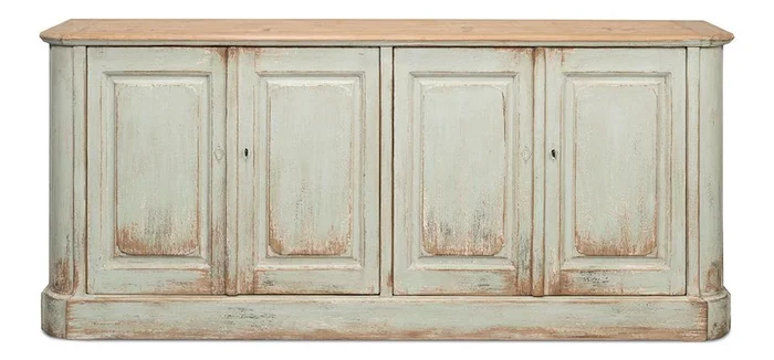 Sarreid Ltd – 4 Door Sideboard, Sage – 40116-4