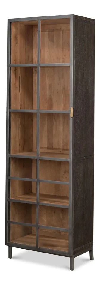 Sarreid Ltd – A Gem Of A Handle Display Cabinet, Left – 40661L