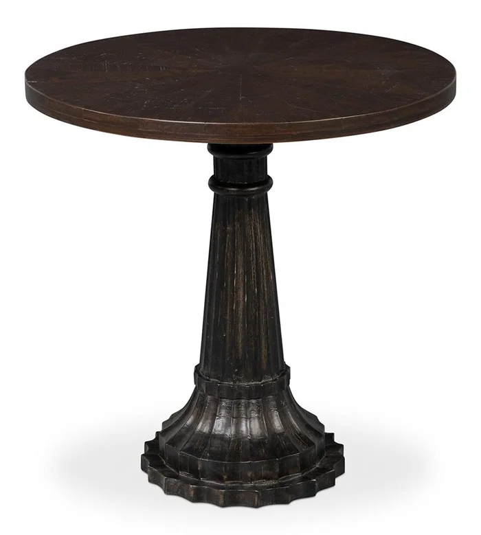 Sarreid Ltd – Alister Round End Table – Brown – 53921
