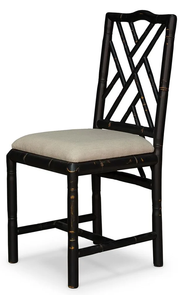 Sarreid Ltd – Brighton Bamboo Side Chair,Black (Set of 2) – 27191